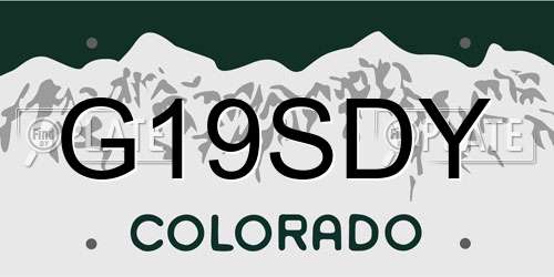 G19SDY Colorado License Plate