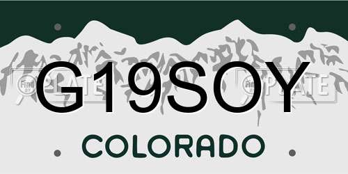 G19SOY Colorado License Plate