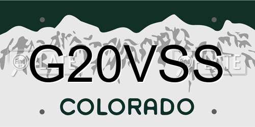 G20VSS Colorado License Plate