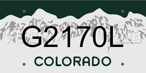 G2170L Colorado License Plate