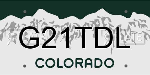 G21TDL Colorado License Plate