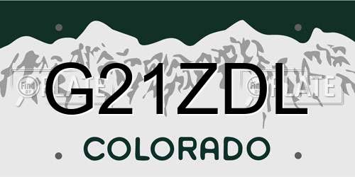 G21ZDL Colorado License Plate