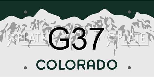 G37 Colorado License Plate