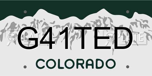 G41TED Colorado License Plate