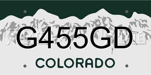 G455GD Colorado License Plate