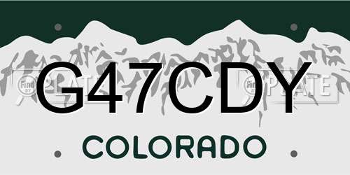 G47CDY Colorado License Plate
