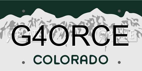 G4ORCE Colorado License Plate