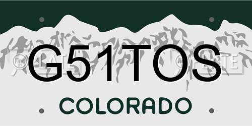 G51TOS Colorado License Plate