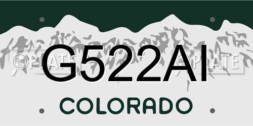 G522AI Colorado License Plate