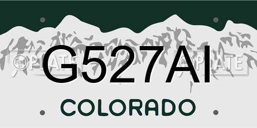 G527AI Colorado License Plate