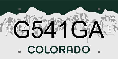 G541GA Colorado License Plate