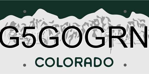 G5GOGRN Colorado License Plate