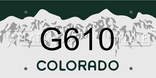 G610 Colorado License Plate
