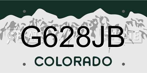 G628JB Colorado License Plate