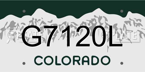 G7120L Colorado License Plate