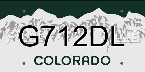 G712DL Colorado License Plate