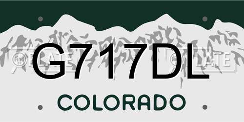 G717DL Colorado License Plate