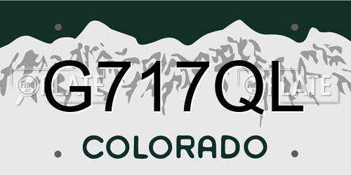 G717QL Colorado License Plate