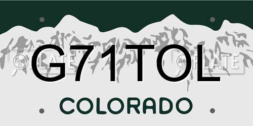 G71TOL Colorado License Plate