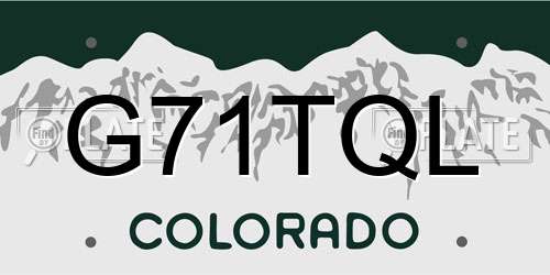G71TQL Colorado License Plate