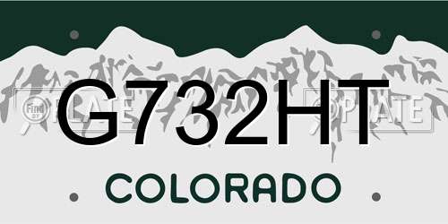 G732HT Colorado License Plate