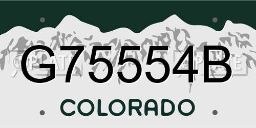 G75554B Colorado License Plate