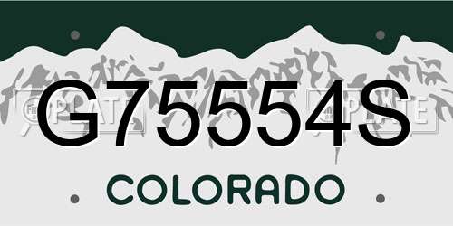 G75554S Colorado License Plate