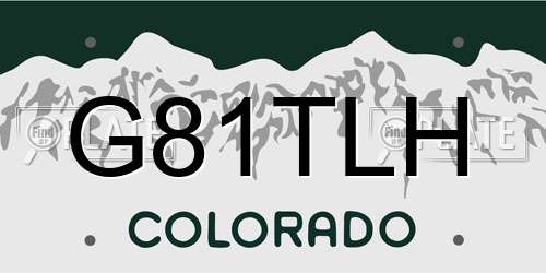 G81TLH Colorado License Plate