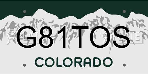G81TOS Colorado License Plate