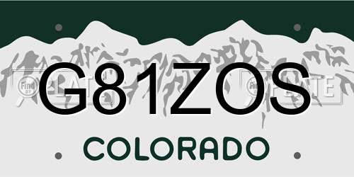 G81ZOS Colorado License Plate