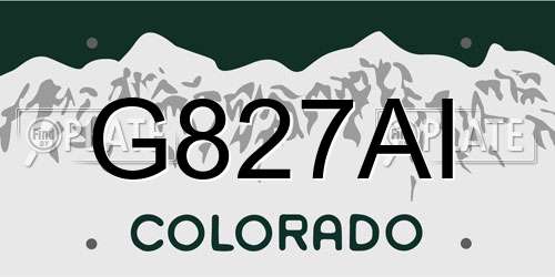 G827AI Colorado License Plate