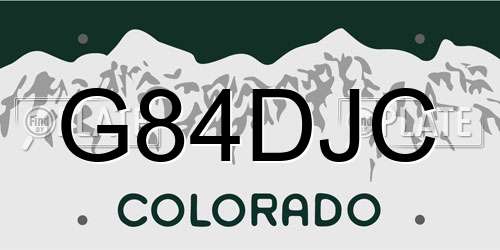 G84DJC Colorado License Plate