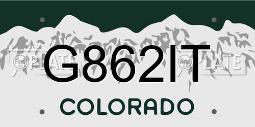 G862IT Colorado License Plate