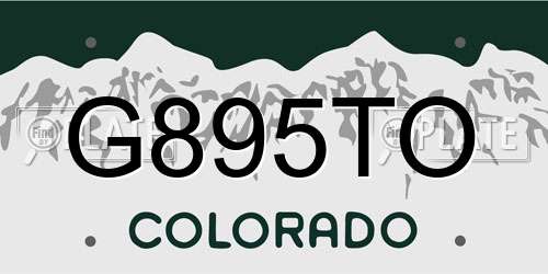 G895TO Colorado License Plate