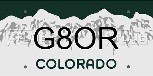 G8OR Colorado License Plate