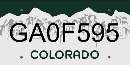 GA0F595 Colorado License Plate