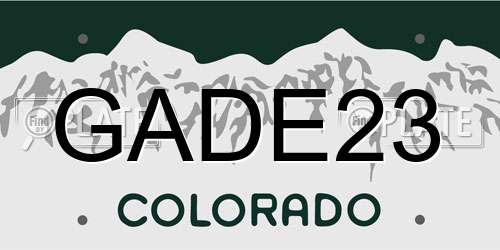 GADE23 Colorado License Plate