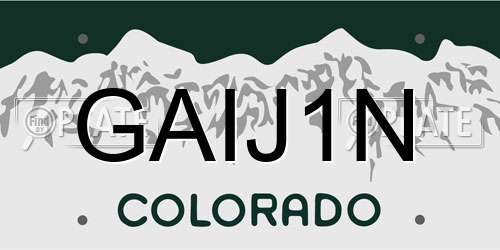 GAIJ1N Colorado License Plate