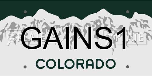 GAINS1 Colorado License Plate