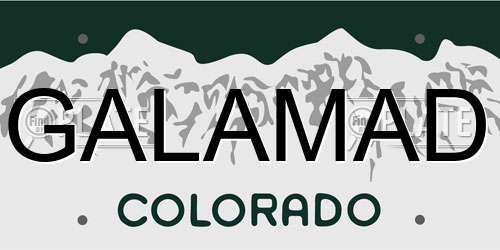 GALAMAD Colorado License Plate