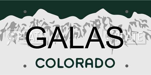 GALAS Colorado License Plate