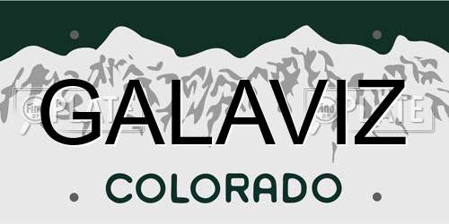 GALAVIZ Colorado License Plate