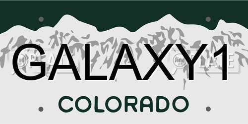 GALAXY1 Colorado License Plate