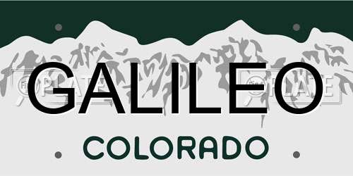 GALILEO Colorado License Plate