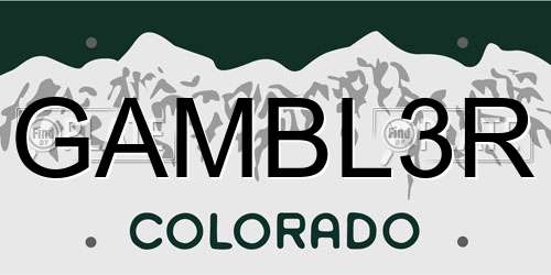GAMBL3R Colorado License Plate