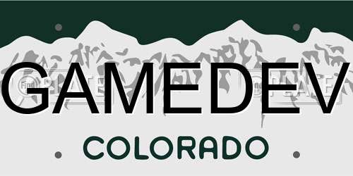 GAMEDEV Colorado License Plate