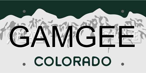 GAMGEE Colorado License Plate