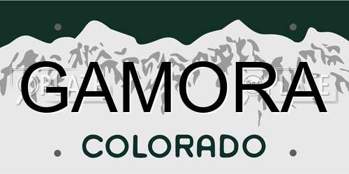 GAMORA Colorado License Plate