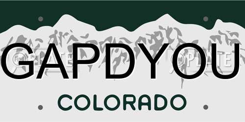 GAPDYOU Colorado License Plate