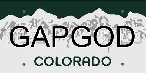 GAPGOD Colorado License Plate